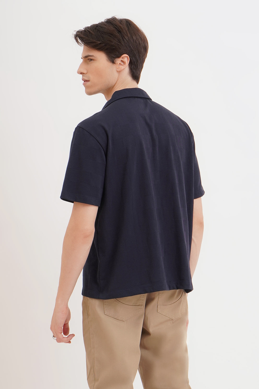Relaxed Fit Shirt with Notched Collar – PENSHOPPE
