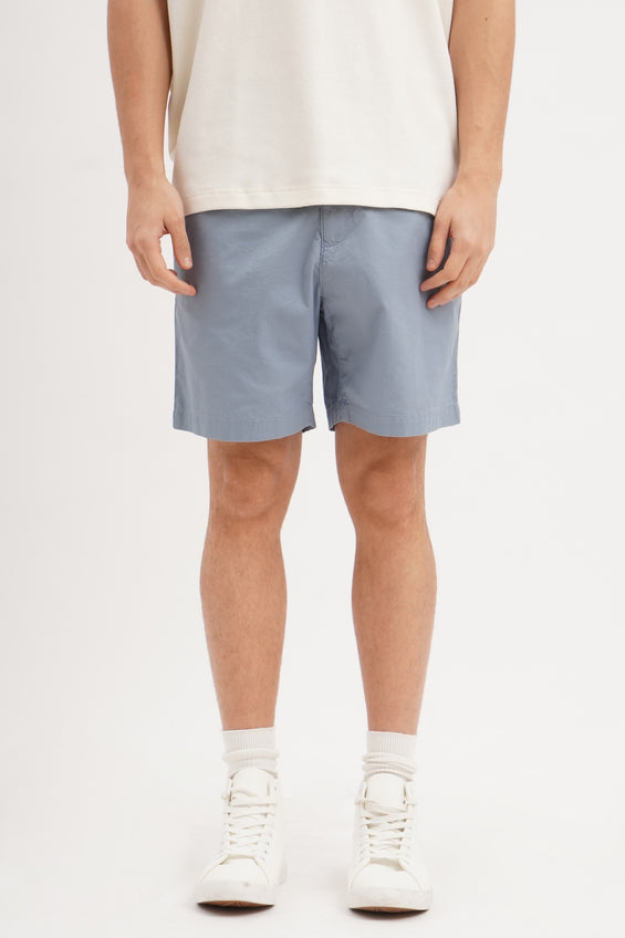 Modern Chino Shorts with Snap Button and Elasticated Waistband