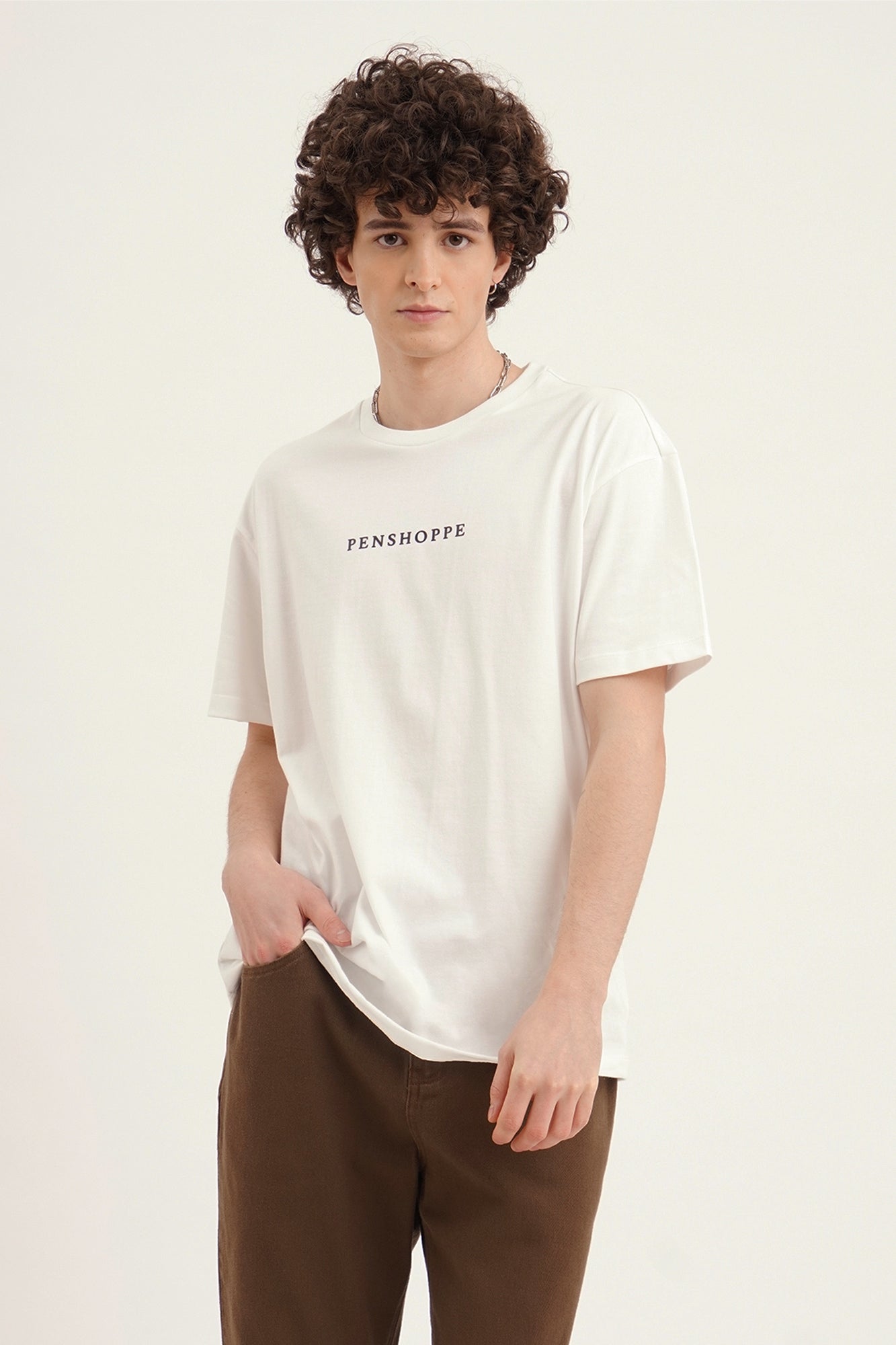 Relaxed Fit T Shirt with Branding Print