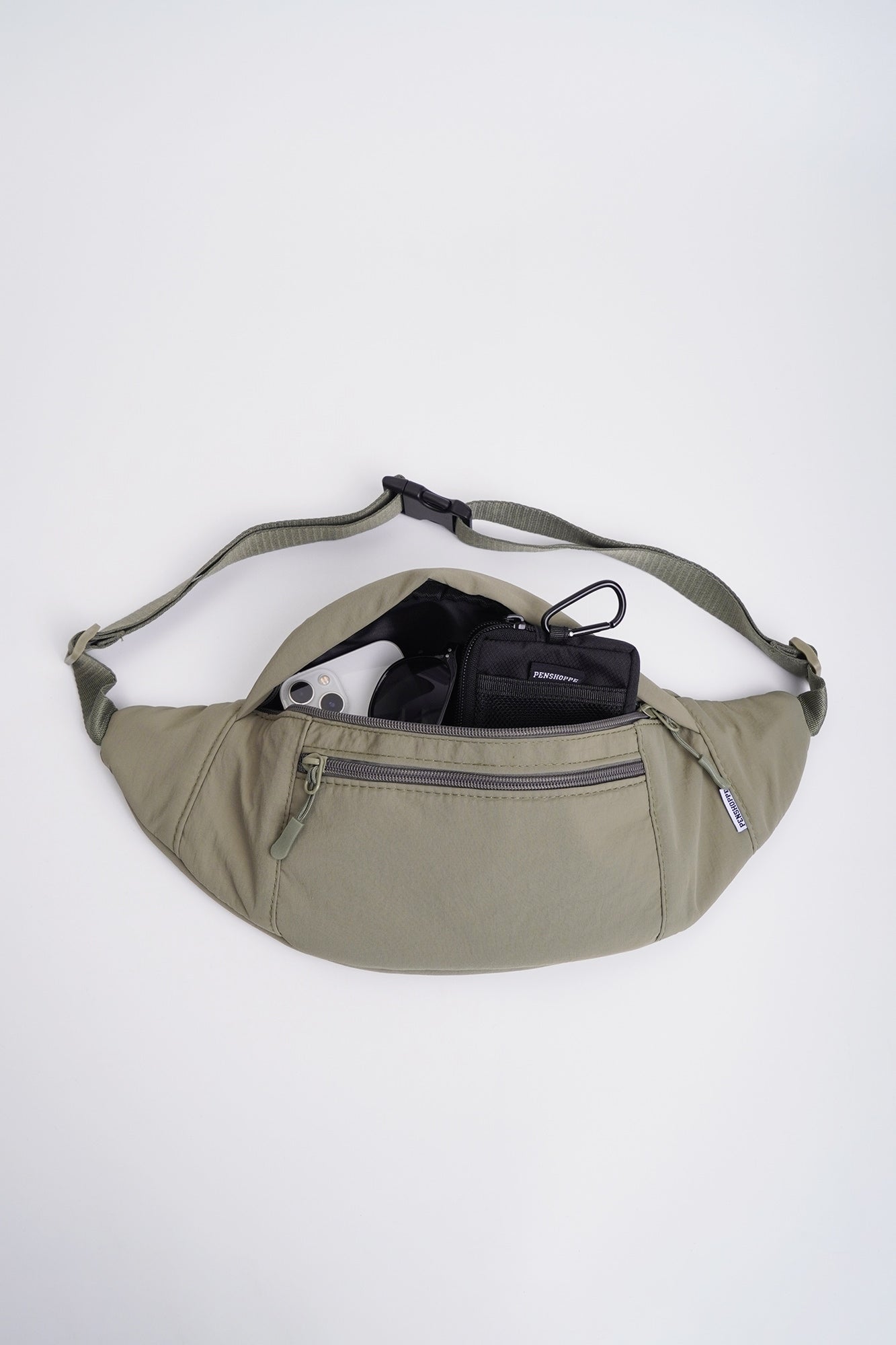 Crumpled Waist Pack with Clip Label PENSHOPPE