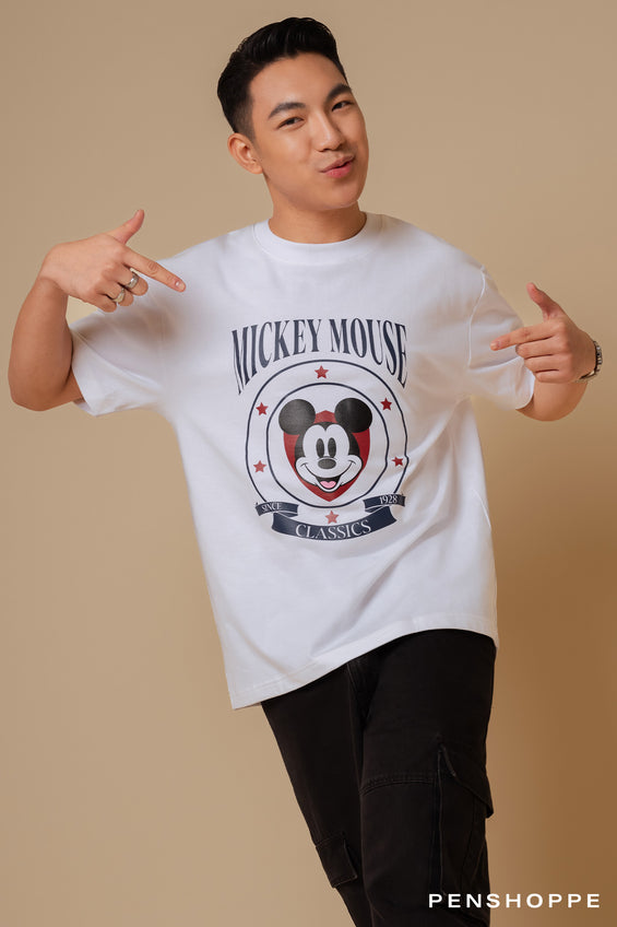 Penshoppe Disney Mickey Mouse Relaxed Fit Graphic T-Shirt