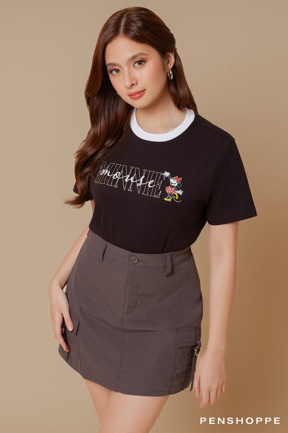 Penshoppe Disney Minnie Mouse Ringer Relaxed Fit Graphic T-Shirt