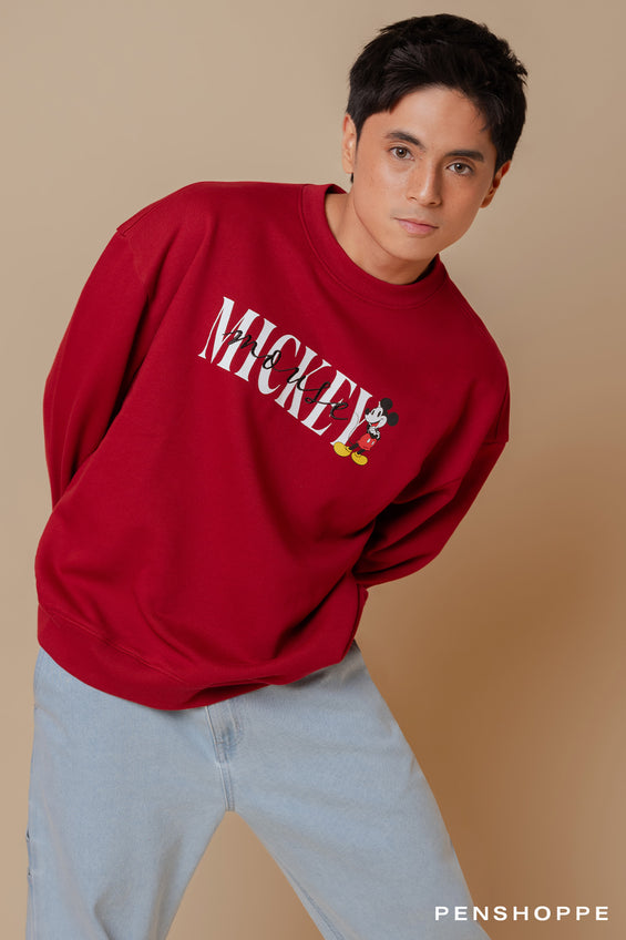 Penshoppe Disney Mickey Mouse Relaxed Fit Pullover Sweater