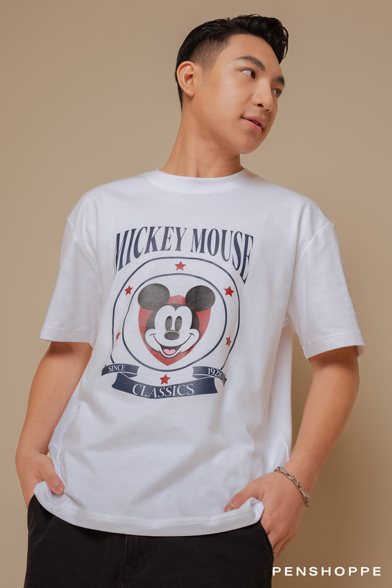 Penshoppe Disney Mickey Mouse Relaxed Fit Graphic T-Shirt