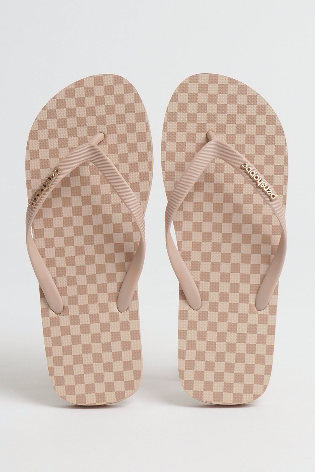 Checkered store flip flops