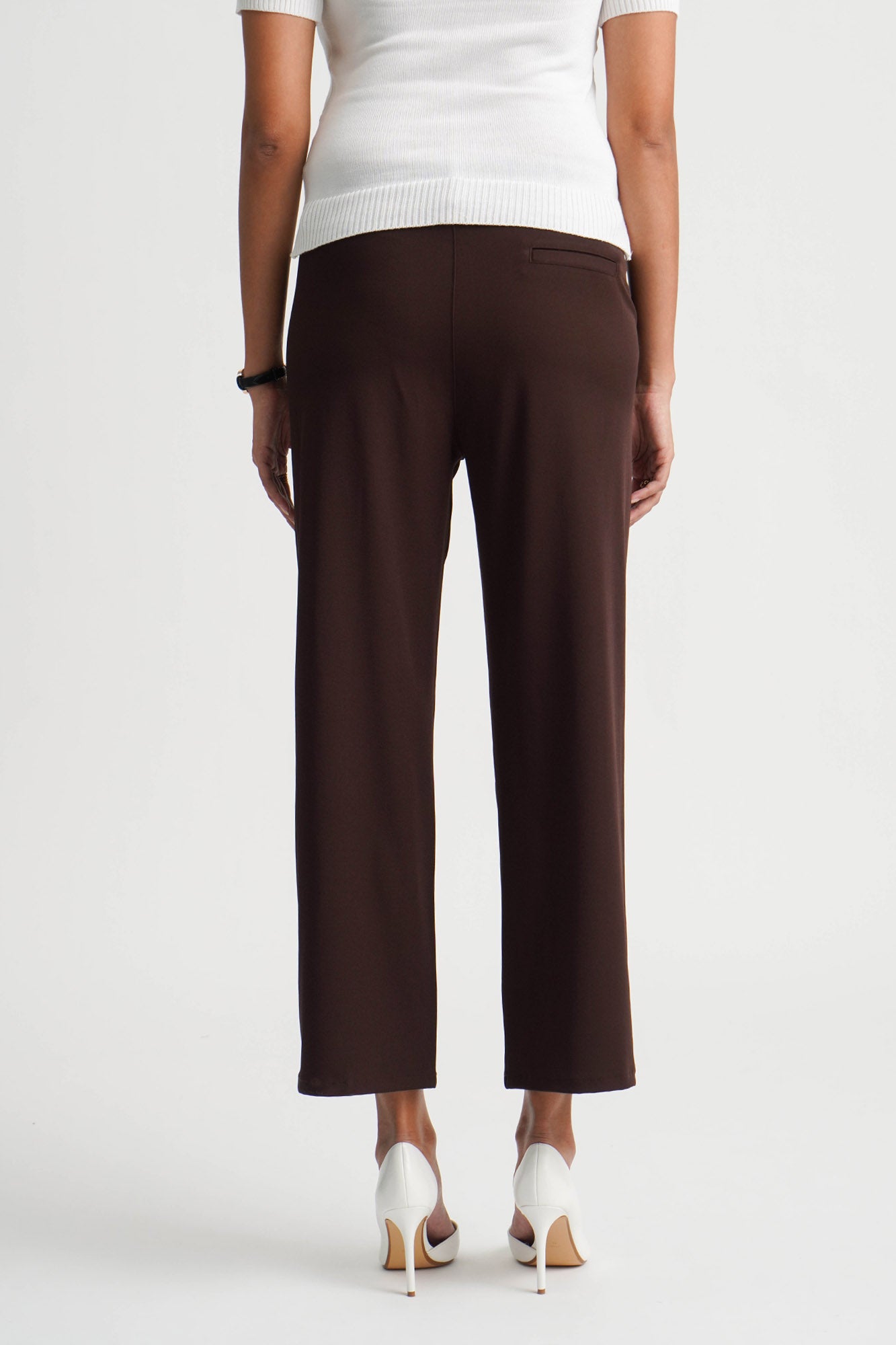 PullBear high waisted tailored straight leg trouser in brown  ASOS