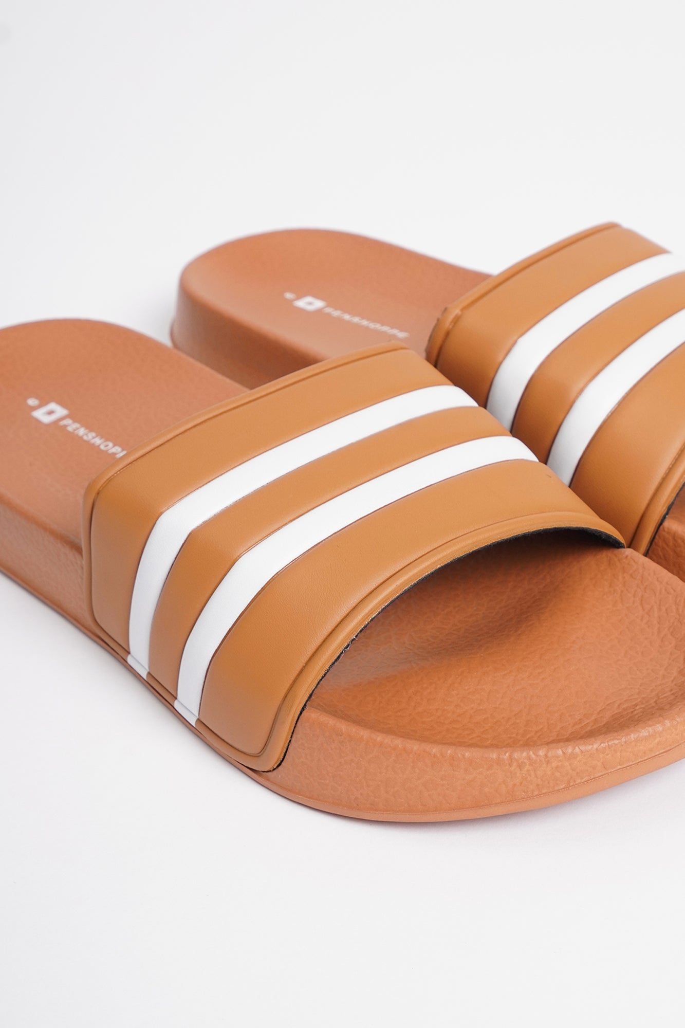 Striped slides sales