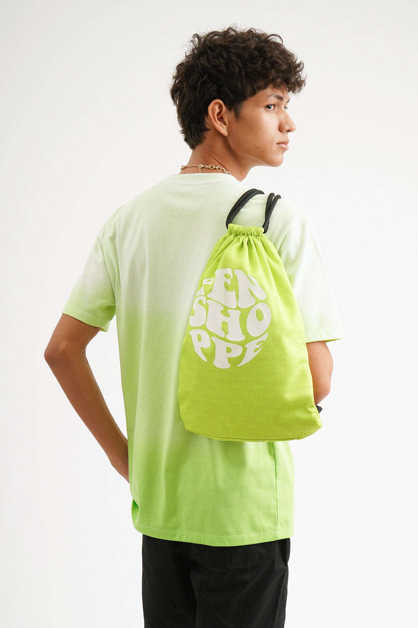 Green drawstring clearance backpack