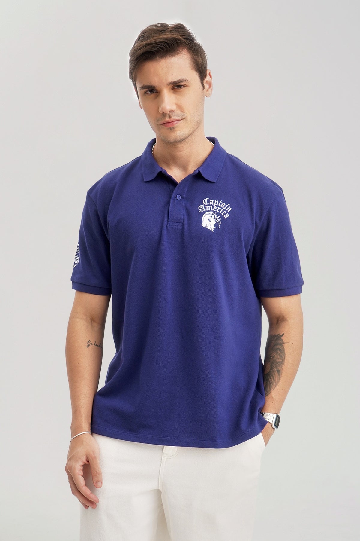 Captain america polo outlet t shirt