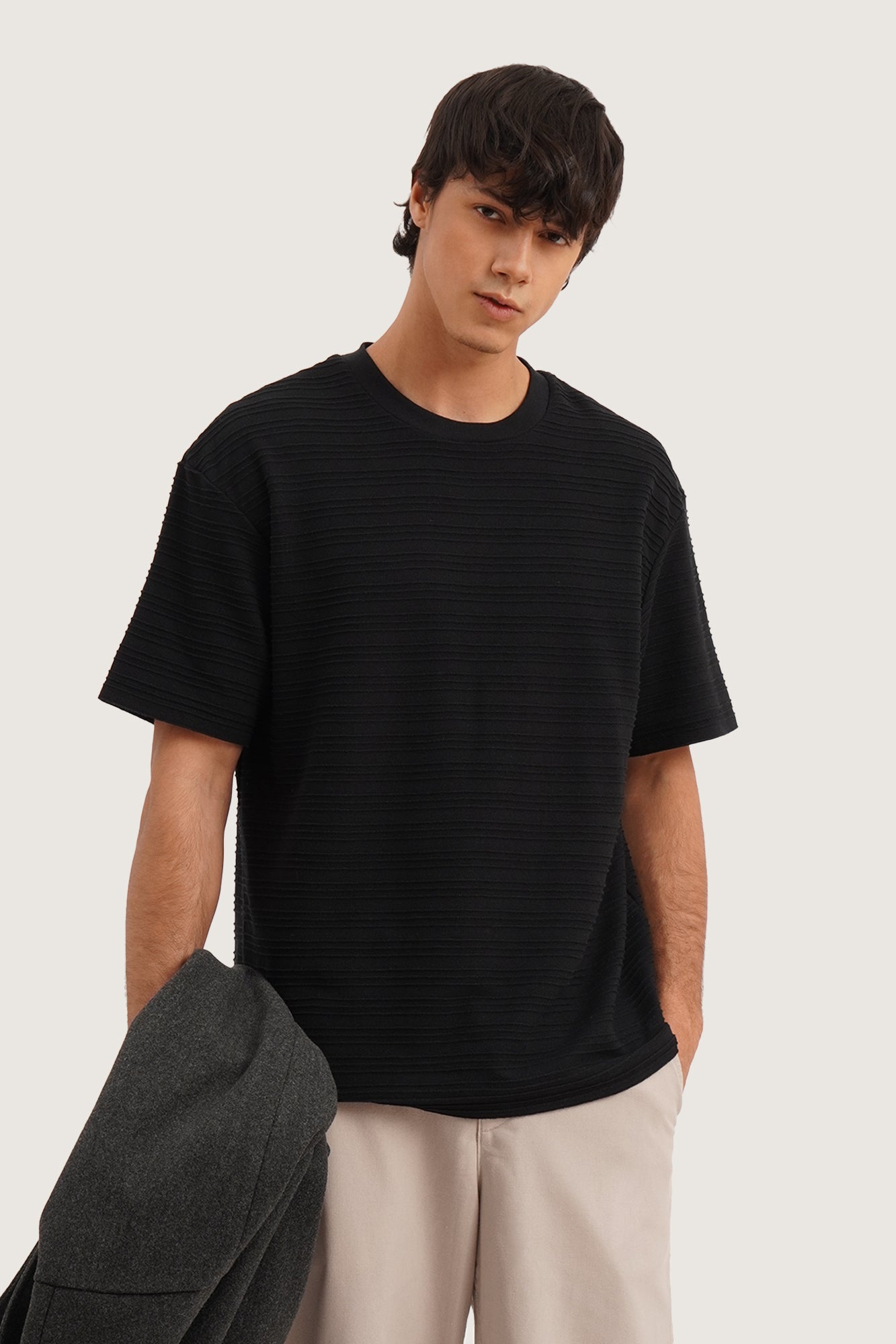 Modern Fit Textured Knit T Shirt PENSHOPPE